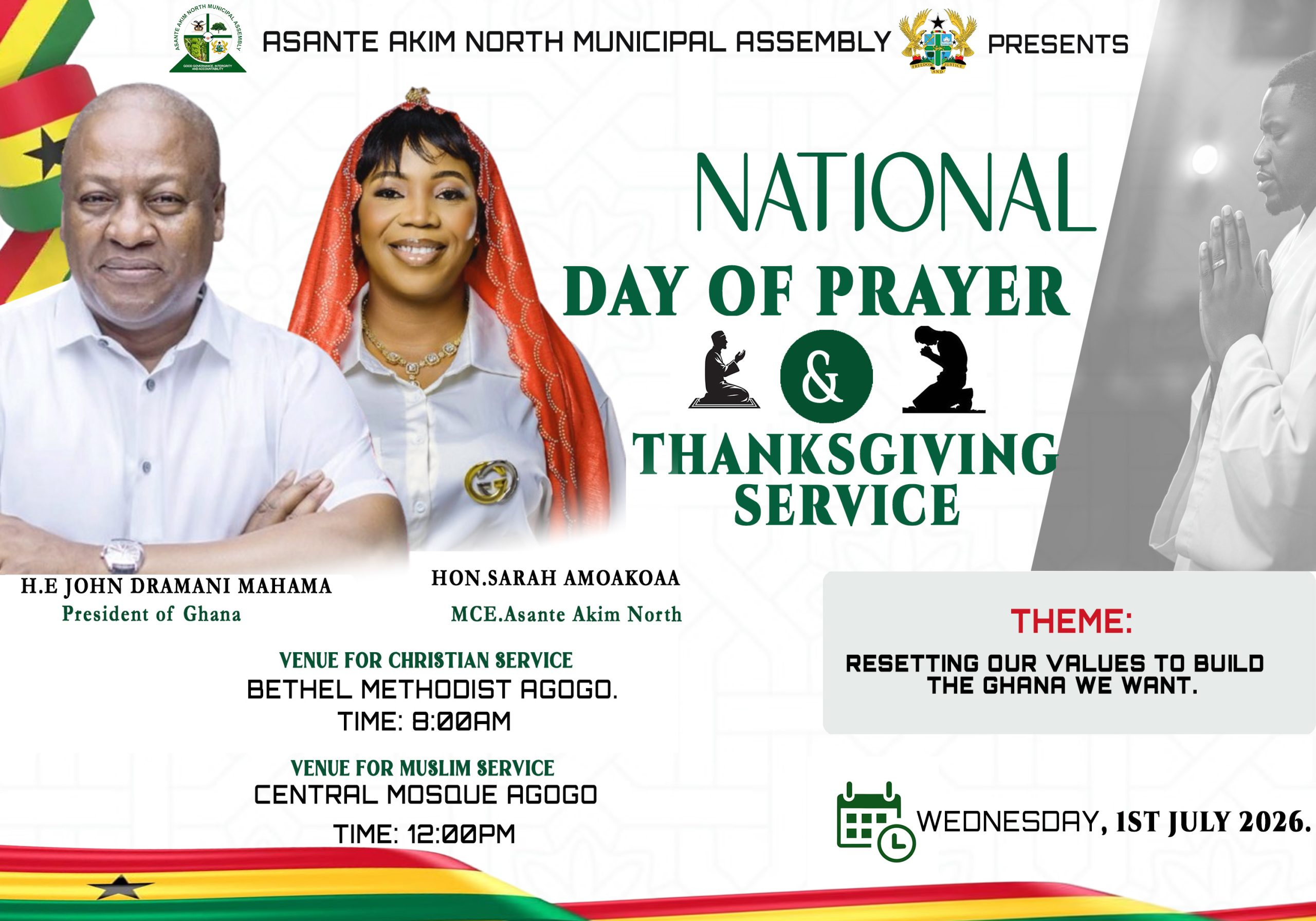NATIONAL DAY OF PRAYER AND THANKSGIVING SERVICE.
